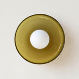 Yellow Round Crystal Frosted Glass Wall Sconce  Image - 5