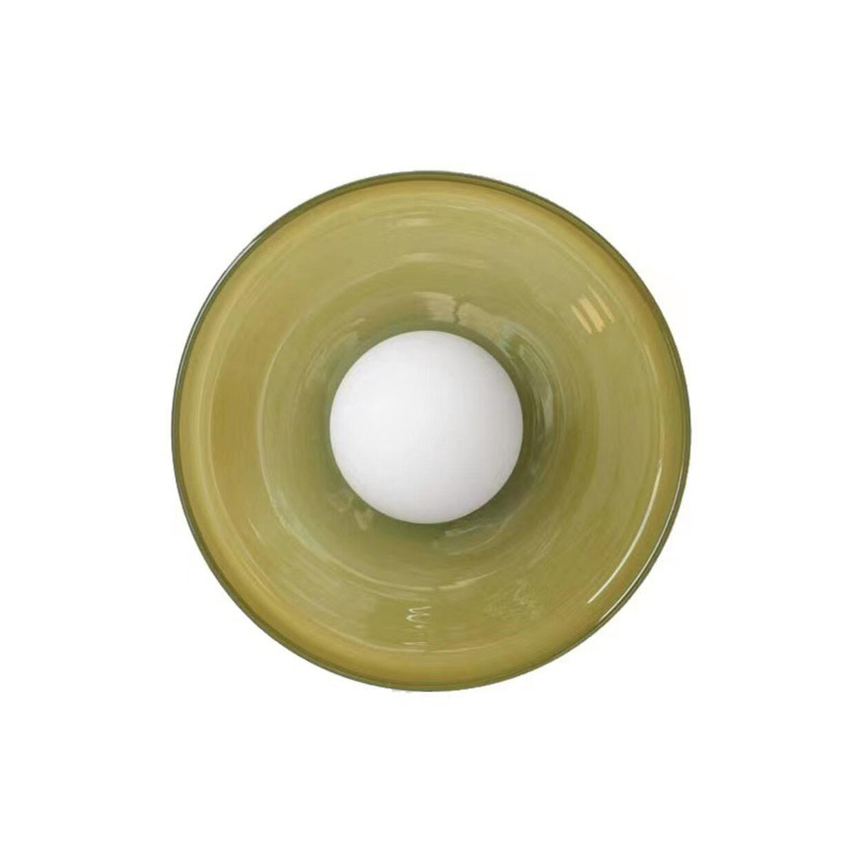 Yellow Round Crystal Frosted Glass Wall Sconce  Image - 8