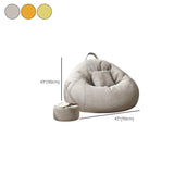 Yellow Round Fabric Washable Bean Bag Chair with Storage #size