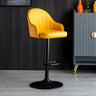 Yellow Round Metal Adjustable PU Leather Bar Stool Image - 42