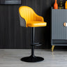 Yellow Round Metal Adjustable PU Leather Bar Stool Image - 61