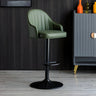 Yellow Round Metal Adjustable PU Leather Bar Stool Image - 8