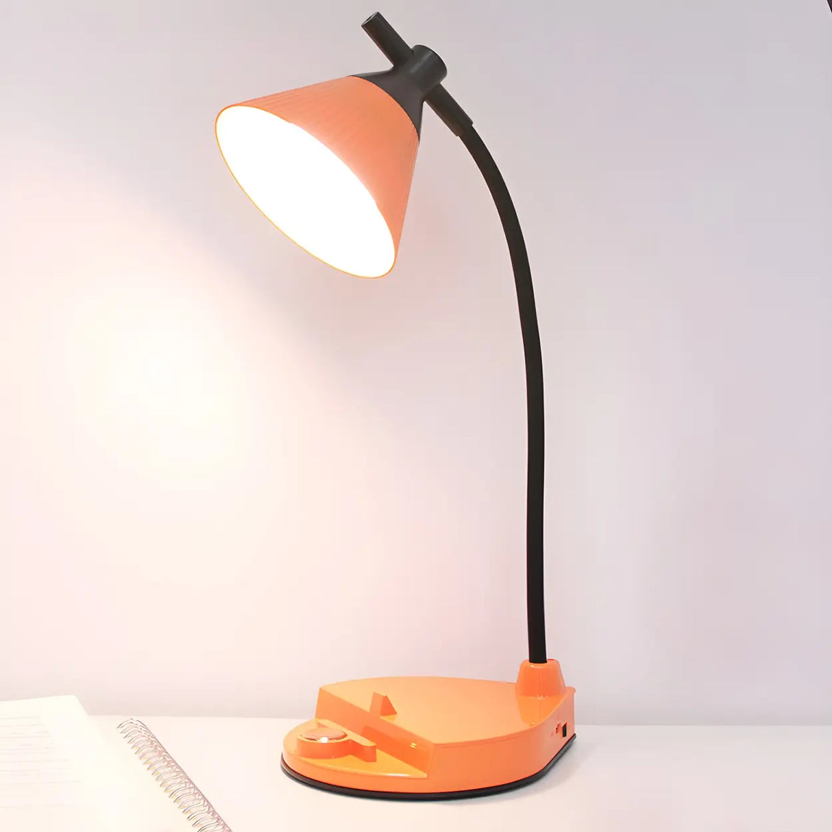 Yellow Simple Conical Dorm LED Modern Table Lamp Image - 13