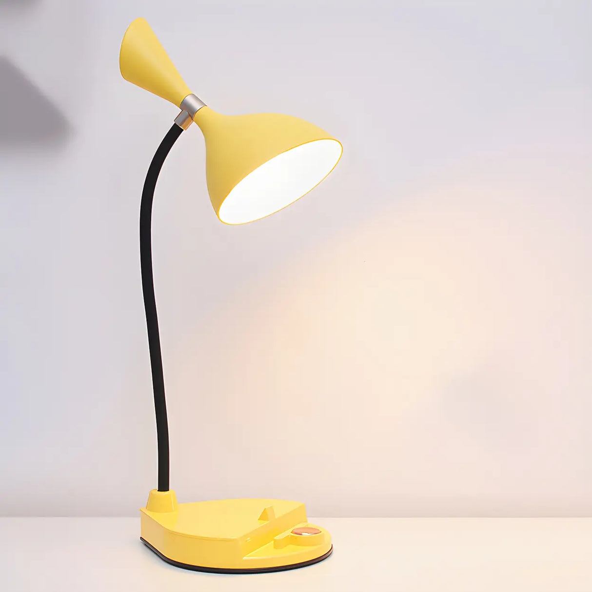 Yellow Simple Conical Dorm LED Modern Table Lamp Image - 14