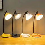 Yellow Simple Conical Dorm LED Modern Table Lamp Image - 3