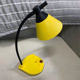 Yellow Simple Conical Dorm LED Modern Table Lamp Image - 6