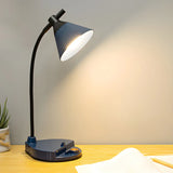 Yellow Simple Conical Dorm LED Modern Table Lamp Image - 8