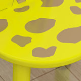 Yellow Wood Round Animal Toddler Play Table Chair Set Image - 13