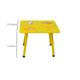 Yellow Wood Round Animal Toddler Play Table Chair Set #size