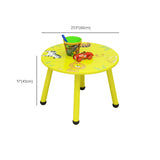 Yellow Wood Round Animal Toddler Play Table Chair Set Image - 20