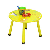 Yellow Wood Round Animal Toddler Play Table Chair Set Image - 3